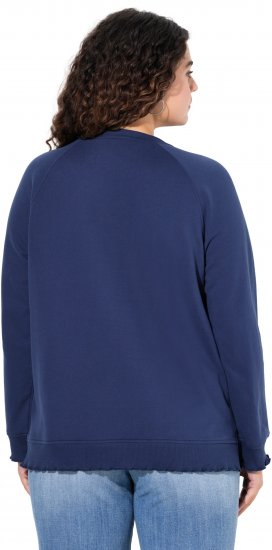 Ulla Popken NEW CASUAL Ruffled Hem Sweatshirt Navy - Hættetrøjer og sweatshirts - Bløde sweatshirts, hoodies & strik