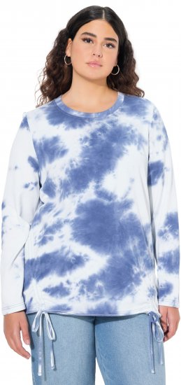 Ulla Popken Tie Dye Gathered Sweatshirt Atlantic Blue - Hættetrøjer og sweatshirts - 