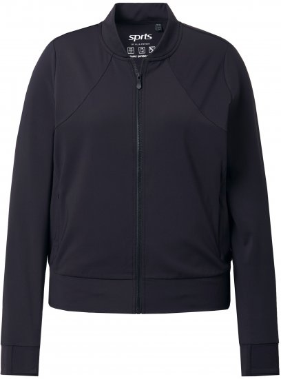 Ulla Popken Quick Drying College Collar Sweatshirt Black - Hættetrøjer og sweatshirts - 