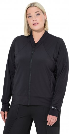 Ulla Popken Quick Drying College Collar Sweatshirt Black - Hættetrøjer og sweatshirts - 