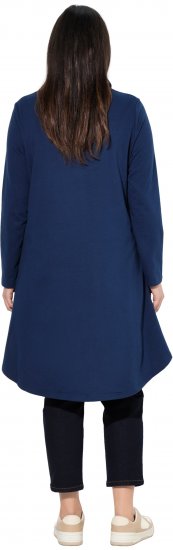 Ulla Popken Flounce Panel Long Sleeve Sweatshirt Dress Navy - Hættetrøjer og sweatshirts - Bløde sweatshirts, hoodies & strik