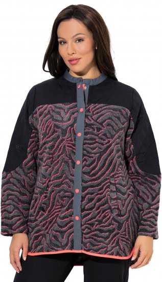 Ulla Popken Neon Tiger Stripe Jacket Black - Hættetrøjer og sweatshirts - 