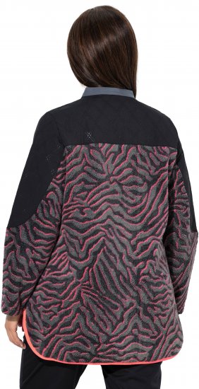 Ulla Popken Neon Tiger Stripe Jacket Black - Hættetrøjer og sweatshirts - 