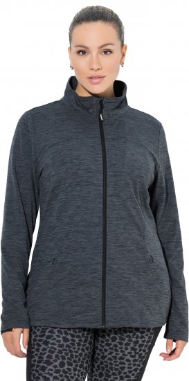 Ulla Popken Quick Drying Zip Up Sweatshirt Black - Hættetrøjer og sweatshirts - 