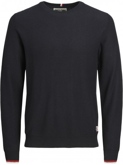 Jack & Jones Logan Spring Knitted Pullover Navy - Trøjer og hættetrøjer - Trøjer og Hættetrøjer i store størrelser - 2XL-14XL