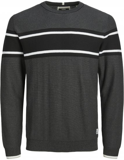 Jack & Jones Logan Spring Knitted Pullover Black - Trøjer og hættetrøjer - Trøjer og Hættetrøjer i store størrelser - 2XL-14XL
