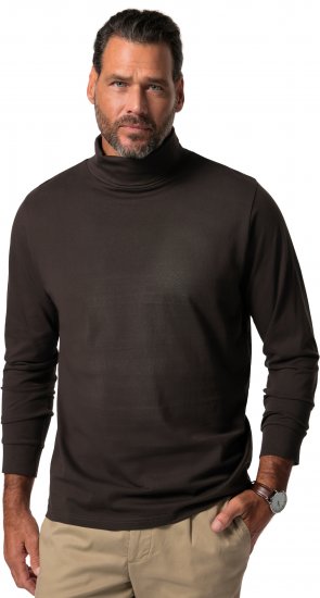 JP1880 Turtleneck Sweatshirt Long Sleeve Dark Brown - Trøjer og hættetrøjer - Trøjer og Hættetrøjer i store størrelser - 2XL-14XL