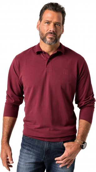 JP1880 Polo Shirt Pique Long Sleeve Red - Polotrøjer - Polotrøjer 2XL-8XL