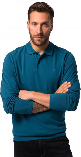 JP1880 Polo Shirt Long Sleeve Blue - Polotrøjer - Polotrøjer 2XL-8XL