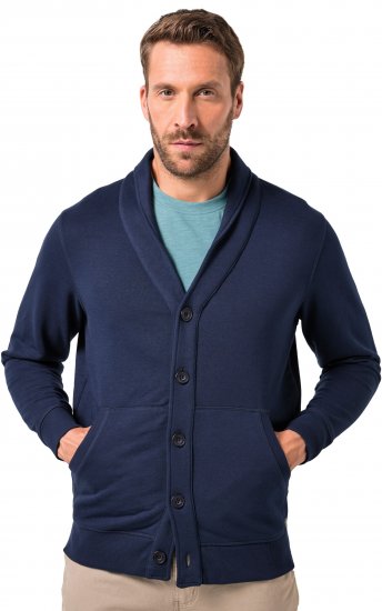 JP1880 Sweat Jacket Shawl Collar Navy - Trøjer og hættetrøjer - Trøjer og Hættetrøjer i store størrelser - 2XL-14XL
