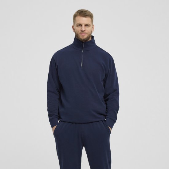 North Latitude Denim Half-Zip Sweatshirt Navy Blue TALL - TALL trøjer - 
