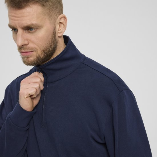 North Latitude Denim Half-Zip Sweatshirt Navy Blue TALL - TALL trøjer - 