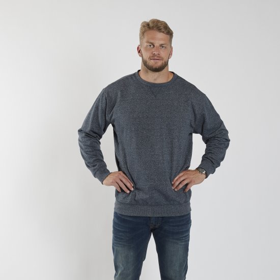 North Latitude O-Neck Sweatshirt Blue Melange TALL - TALL trøjer - 