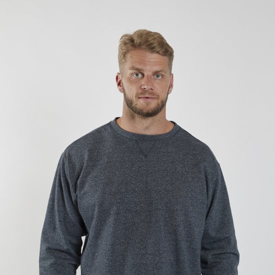 North Latitude O-Neck Sweatshirt Blue Melange TALL - TALL trøjer - 