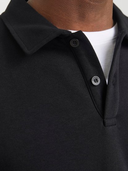 Jack & Jones Bradley Sweatshirt Polo Black - Trøjer og hættetrøjer - Trøjer og Hættetrøjer i store størrelser - 2XL-14XL