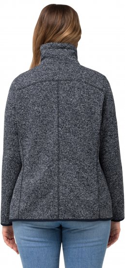 Ulla Popken Heather Knit Fleece Jacket Navy - Hættetrøjer og sweatshirts - 