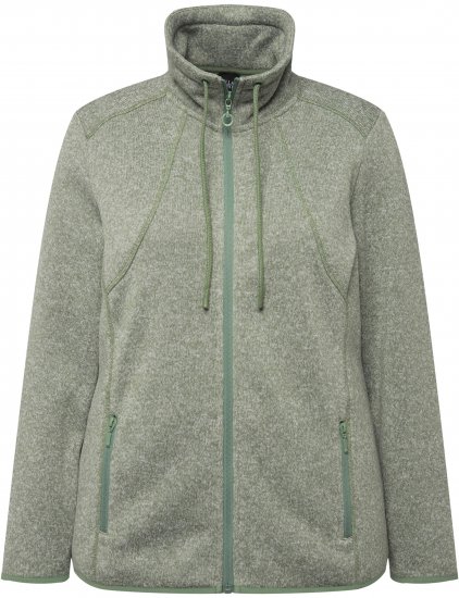 Ulla Popken Heather Knit Fleece Jacket Mint Green - Hættetrøjer og sweatshirts - Bløde sweatshirts, hoodies & strik