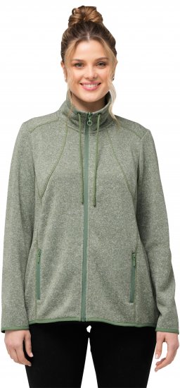 Ulla Popken Heather Knit Fleece Jacket Mint Green - Hættetrøjer og sweatshirts - Bløde sweatshirts, hoodies & strik