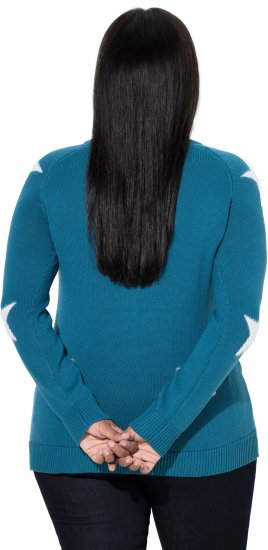 Ulla Popken Glitter Stars Soft Knit Sweater Petrol - Hættetrøjer og sweatshirts - Bløde sweatshirts, hoodies & strik