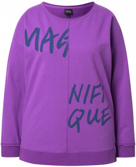 Ulla Popken Magnifique Split Style Sweatshirt Purple - Hættetrøjer og sweatshirts - 
