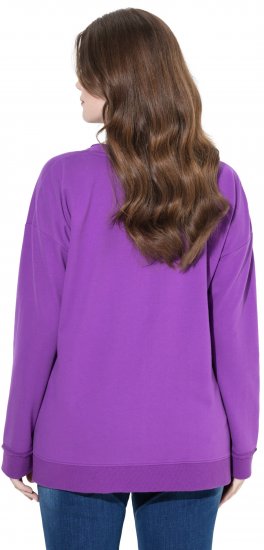 Ulla Popken Magnifique Split Style Sweatshirt Purple - Hættetrøjer og sweatshirts - 