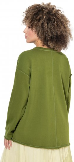 Ulla Popken Inspire Lettering V-Neck Sweatshirt Blooming Bay - Hættetrøjer og sweatshirts - 