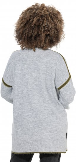 Ulla Popken Decorative Seam Sweater Light Grey Melange - Hættetrøjer og sweatshirts - 