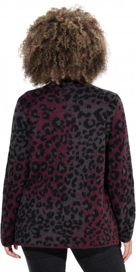 Ulla Popken Leopard Print Scarf Sweater Dark Wine Red - Hættetrøjer og sweatshirts - 