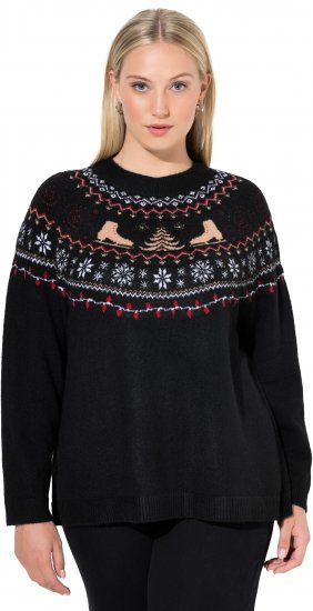 Ulla Popken Norwegian Style Christmas Sweater Black - Hættetrøjer og sweatshirts - Bløde sweatshirts, hoodies & strik