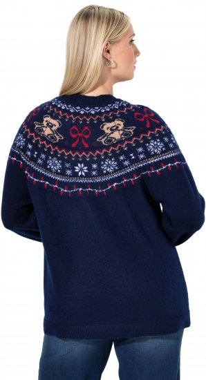 Ulla Popken Norwegian Style Christmas Sweater Blue - Hættetrøjer og sweatshirts - 