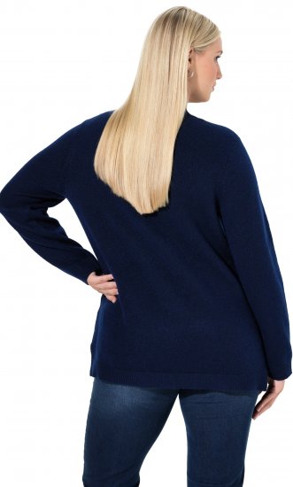 Ulla Popken Christmas Motif Classic Fit Sweater Navy - Hættetrøjer og sweatshirts - 