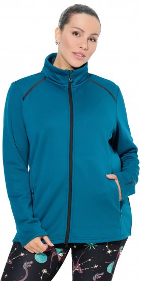 Ulla Popken Quick Drying Athletic Jacket Dark Petrol - Hættetrøjer og sweatshirts - 
