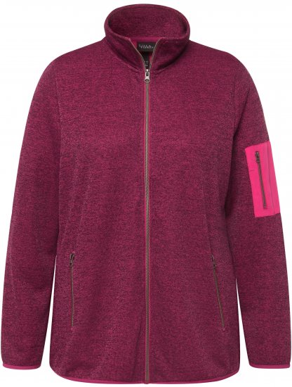 Ulla Popken Knit Fleece-Lined Zippered Jacket Fuchsia Pink - Hættetrøjer og sweatshirts - 