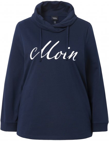 Ulla Popken Moin Graphic Sweatshirt Navy - Hættetrøjer og sweatshirts - Bløde sweatshirts, hoodies & strik