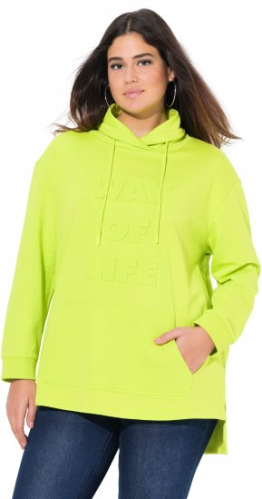 Ulla Popken Embossed Letter Sweatshirt Lime - Hættetrøjer og sweatshirts - Bløde sweatshirts, hoodies & strik
