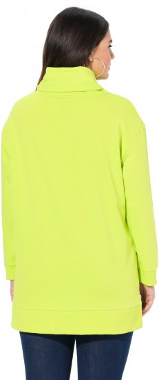 Ulla Popken Embossed Letter Sweatshirt Lime - Hættetrøjer og sweatshirts - Bløde sweatshirts, hoodies & strik