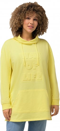 Ulla Popken Embossed Letter Sweatshirt Lemon Yellow - Hættetrøjer og sweatshirts - Bløde sweatshirts, hoodies & strik