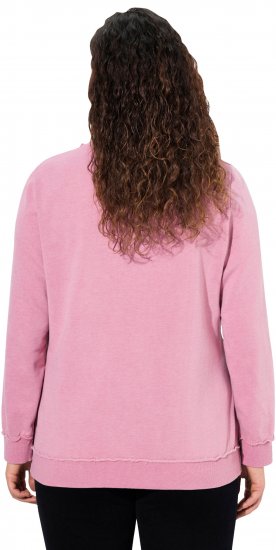 Ulla Popken Graphic BE UNIQUE Inverted Seam Sweatshirt Raspberry - Hættetrøjer og sweatshirts - Bløde sweatshirts, hoodies & strik
