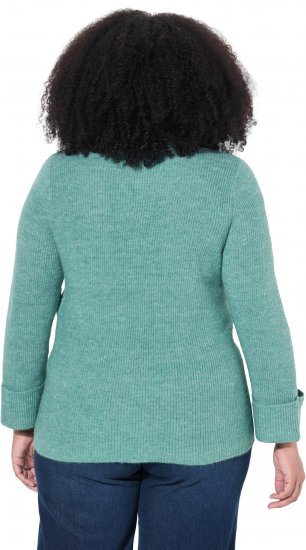 Ulla Popken Asymmetric Zipper Turtleneck Sweater Green - Hættetrøjer og sweatshirts - 