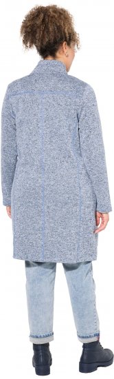 Ulla Popken Longline Knit Fleece Jacket Sky Blue - Hættetrøjer og sweatshirts - 