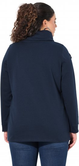 Ulla Popken HELLO Classic Fit Stand-Up Collar Sweatshirt Navy - Hættetrøjer og sweatshirts - 