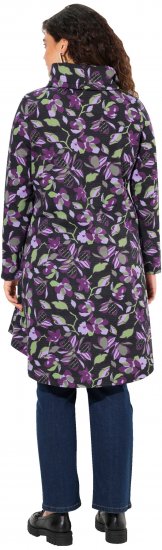 Ulla Popken Floral Stand-Up Collar Flounce Panel Sweatshirt Black - Hættetrøjer og sweatshirts - Bløde sweatshirts, hoodies & strik