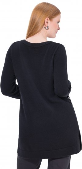 Ulla Popken Sequined Soft Fine Knit Sweater Black - Hættetrøjer og sweatshirts - 