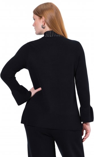 Ulla Popken Flared Sleeve Turtleneck Sweater Black - Hættetrøjer og sweatshirts - 
