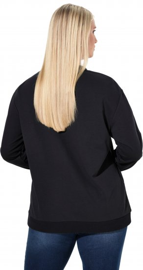 Ulla Popken Sparkling Sequin Bows Christmas Sweatshirt Black - Hættetrøjer og sweatshirts - 