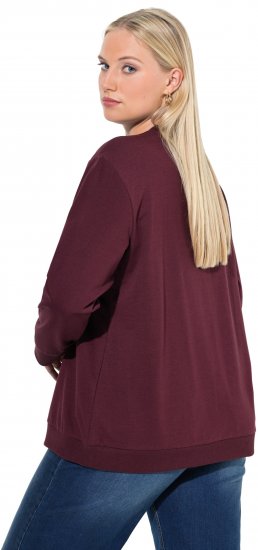 Ulla Popken Sparkling Sequin Bows Christmas Sweatshirt Plum - Hættetrøjer og sweatshirts - 