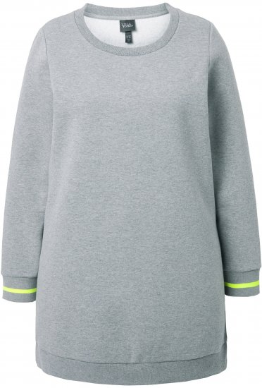 Ulla Popken Nostalgic Escape Oversized Sweatshirt Mouse Grey - Hættetrøjer og sweatshirts - Bløde sweatshirts, hoodies & strik