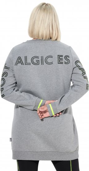 Ulla Popken Nostalgic Escape Oversized Sweatshirt Mouse Grey - Hættetrøjer og sweatshirts - Bløde sweatshirts, hoodies & strik