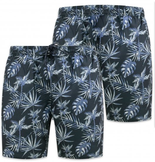 D555 Cleethorpes Hawaii Printed Swimshorts Navy - Badeshorts - Badeshorts til Store Mænd