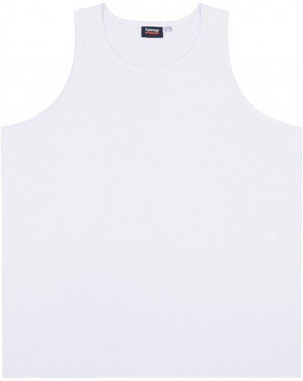 Espionage T017 Plain Tanktop White - T-shirts - T-shirts i store størrelser - 2XL-14XL